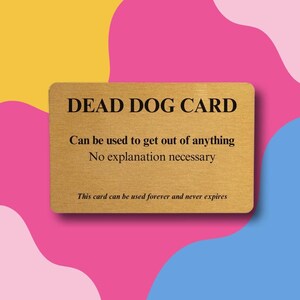 Tarjeta de perro muerto - humor negro - humor irónico - perro - duelo por una mascota
