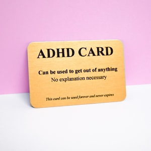 Funny Autism Card: Gold Metal Wallet Keepsake - Cheeky Humor Gift