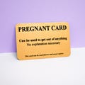 Funny Pregnant Card: Gold Metal Keepsake - Cheeky Humor Gift
