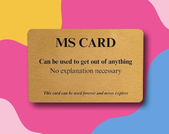 Funny MS Card: Gold Metal Wallet Keepsake - Cheeky Humor Gift