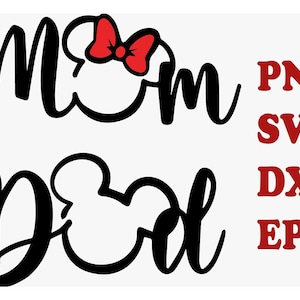 Dad SVG,mom and dad SVG, Mouse Family Trip SVG, Customize Gift Svg, Vinyl Cut File, Svg, Pdf, Jpg, Png, Ai Printable Design File