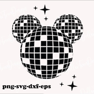 Mickey Music Band SVG | Disco Ball SVG | Mickey Mouse Silhouette PNG | Cartoon Character svg