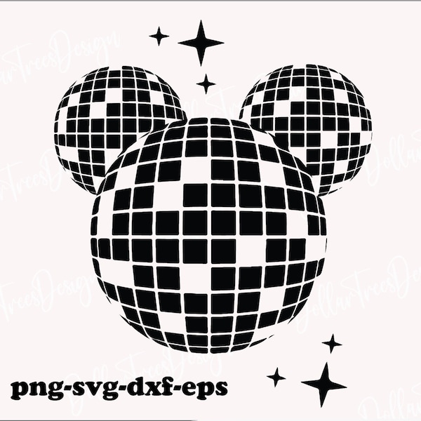 Disco ball svg,mickey music band, Svg Mickey Mouse silhouette Png, Cartoon character Cut file Dxf, Cricut,mickey music,mickey instrument
