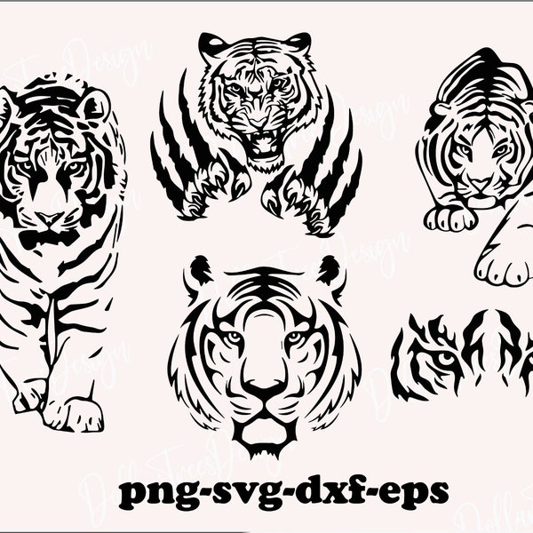 Tiger Kopf SVG Tiger Kopf SVG Tiger SVG T-shirt SVG Tiger Gesicht SVG Tiger Png Tiger Eps für Silhouette Cricut geschnitten Datei Instant Download