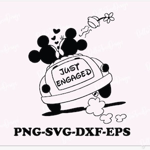 Mickey And Minnie Just engaged SVG, Happily Ever engaged SVG,Happy Mouses, Family Trip SVG, Customize Gift Svg, Vinyl Cut File, Svg, Pdf
