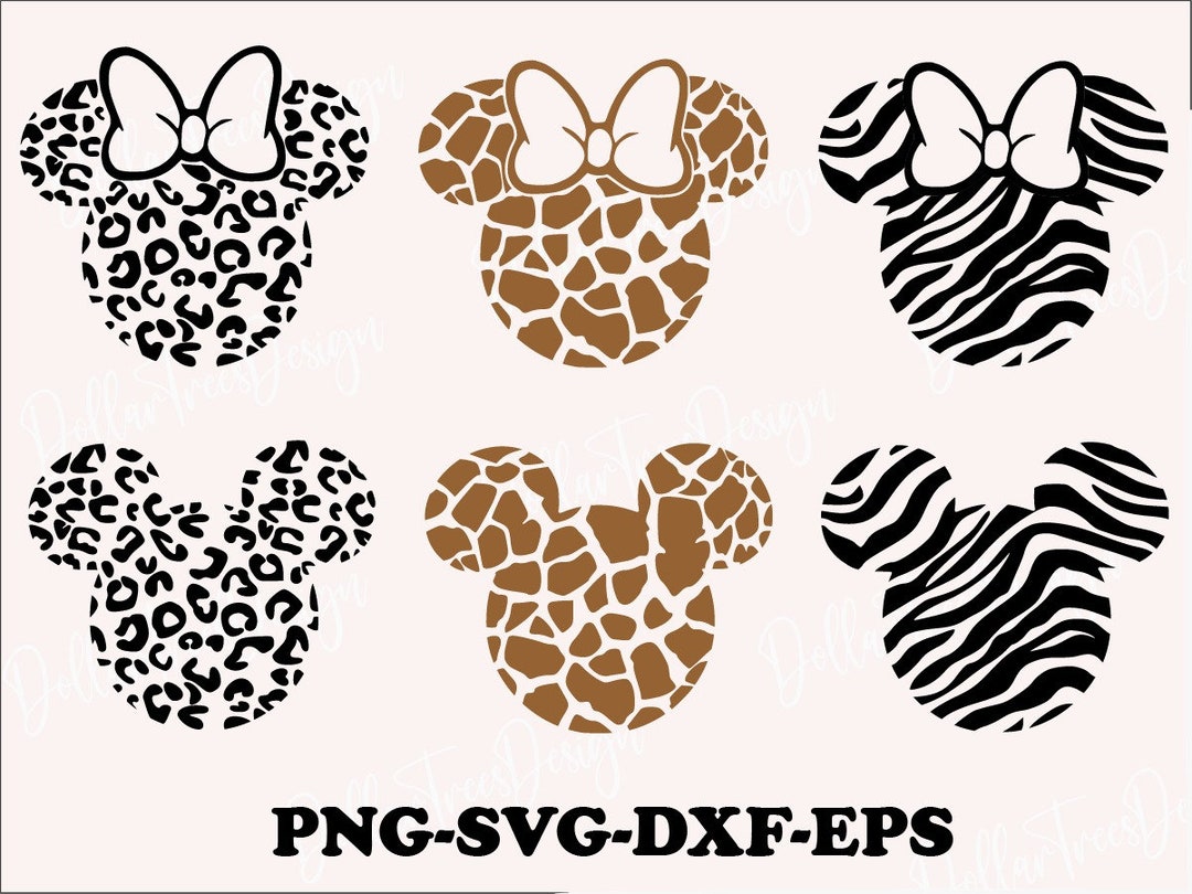 Leopard Minnie ,leopard Mickey Svg,minnie Design Bundle,theme Park ...
