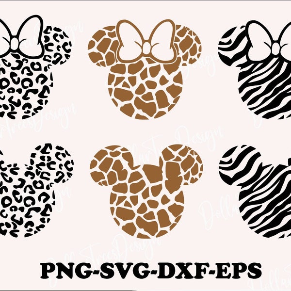 leopard minnie ,leopard mickey svg,minnie design bundle,theme park vacation