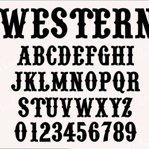 Fuente de rodeo svg, fuente de país, fuente occidental, fuente de vaquero SVG,