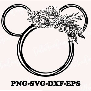 minnie floral svg, Minnie Women Shirt,mouse Trip Shirt, Mouse silhouette Png, Cartoon character Cut file Dxf, Cricut