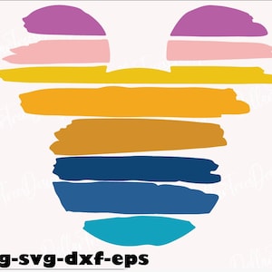Svg Mickey Mouse silhouette Png,mickey retro, Cartoon character,mickey sunset svg, Cut file Dxf, Cricut,
