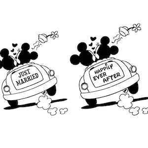 Mickey And Minnie Just Married SVG, Happily Ever After Love SVG,Happy Mouses, Family Trip SVG, Customize Gift Svg, Vinyl Cut File, Svg, Pdf