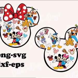 Svg Mickey Mouse silhouette Png, Cartoon character Cut file Dxf, Cricut, Animal Kingdom, princess, magic, Toy Story Sublimate, Eps