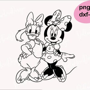 Best Friends Svg, Minnie Mouse silhouette Png, Cartoon character Cut file Dxf, Cricut, Animal Kingdom, princess, magic,