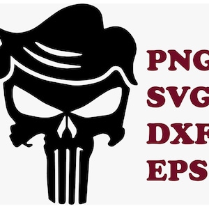 President Donald Trump Punisher Face MAGA Logo, Vector, Car, Emblem, SVG, Cut File, Print, Illustration, Digital, Scrap, Cameo, Cricut