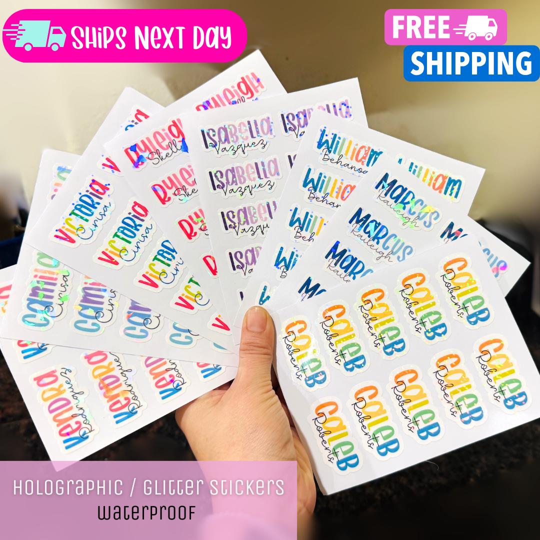 Custom Name Stickers  Holographic Waterproof School Labels for Kids Teachers Daycare Kids Name StickersBack to School Gift for Kids