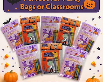 Halloween Party Favor for Kids | Personalized Coloring Book | Non Candy Gift | Boo Bag Filler | Classroom Set