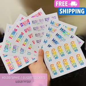 Custom Name Stickers  Holographic Waterproof School Labels for Kids Teachers Daycare Kids Name StickersBack to School Gift for Kids
