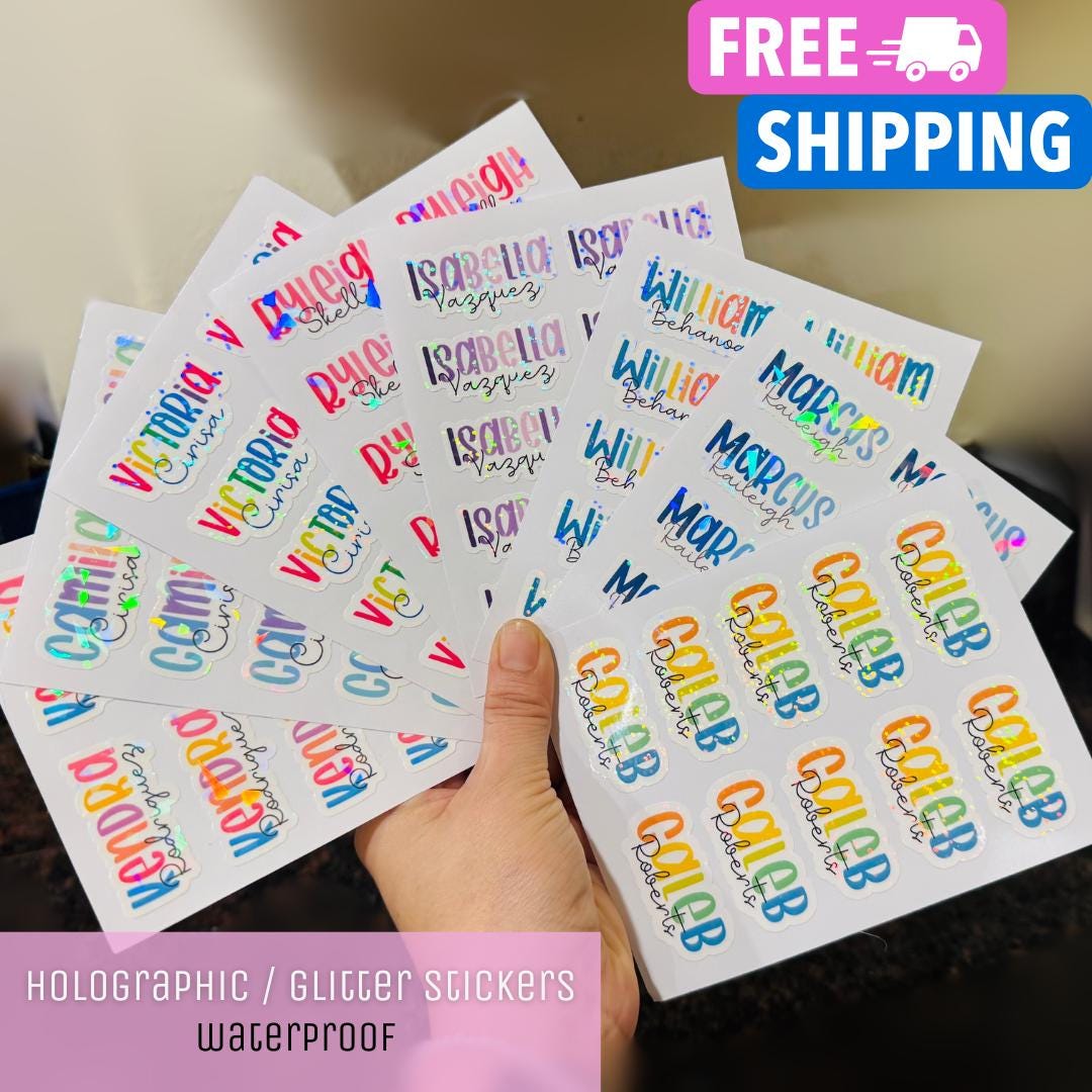 Custom Name Stickers  Holographic Waterproof School Labels for Kids Teachers Daycare Kids Name StickersBack to School Gift for Kids