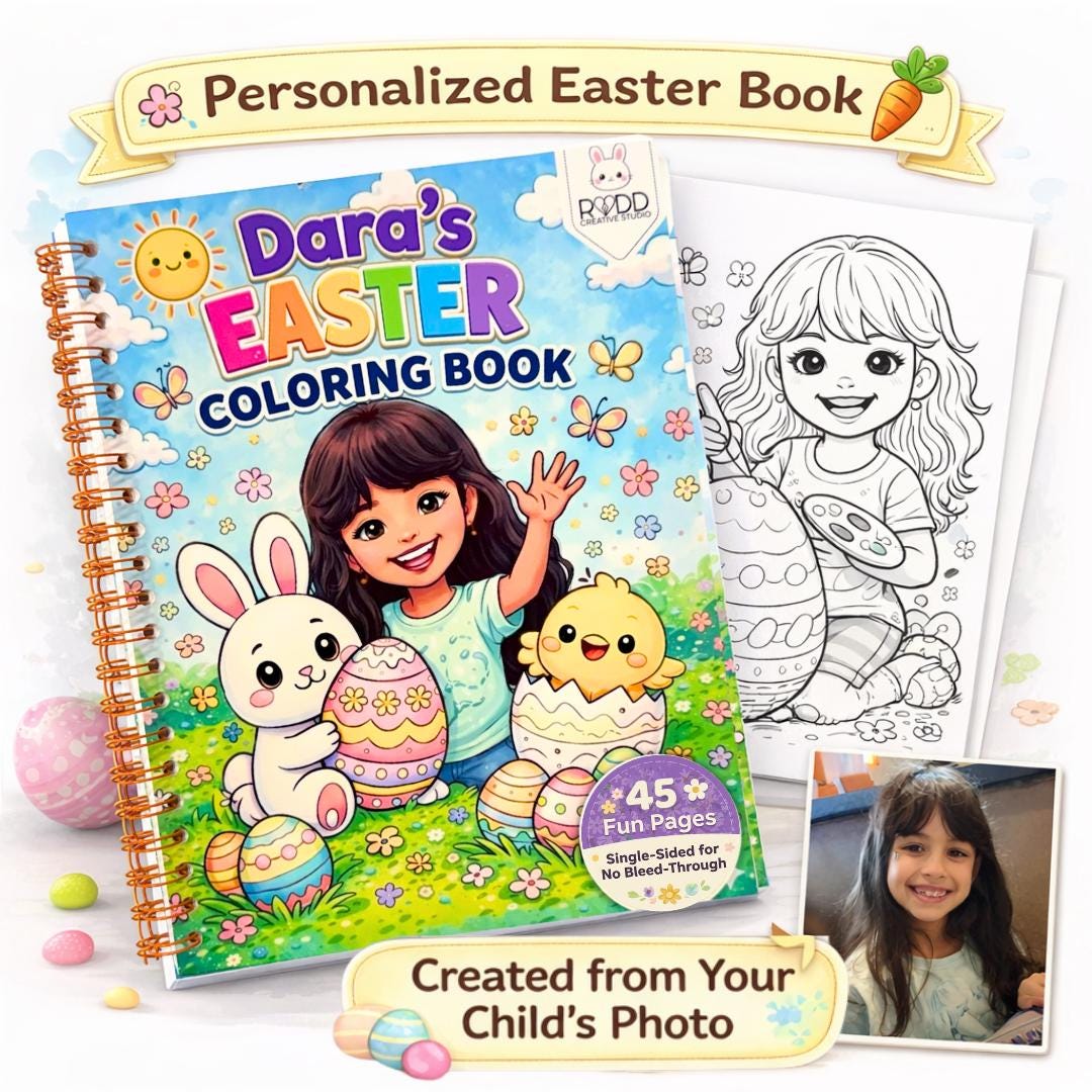 Personalized Easter Coloring Book for Kids | Custom Coloring Book ...