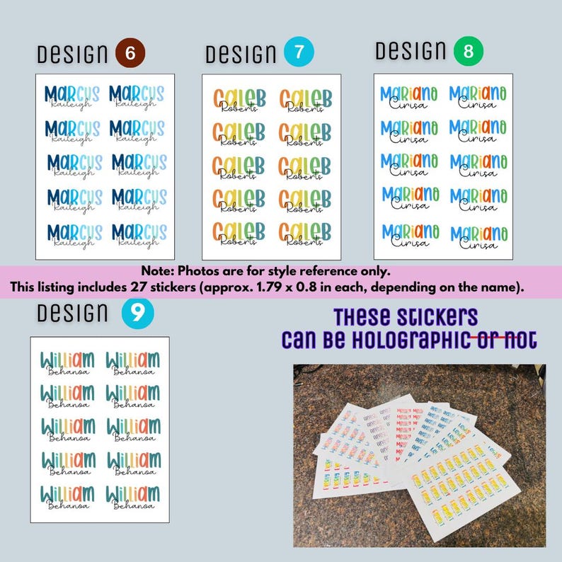 Personalized Name Stickers – 27 Waterproof Labels for Kids ...