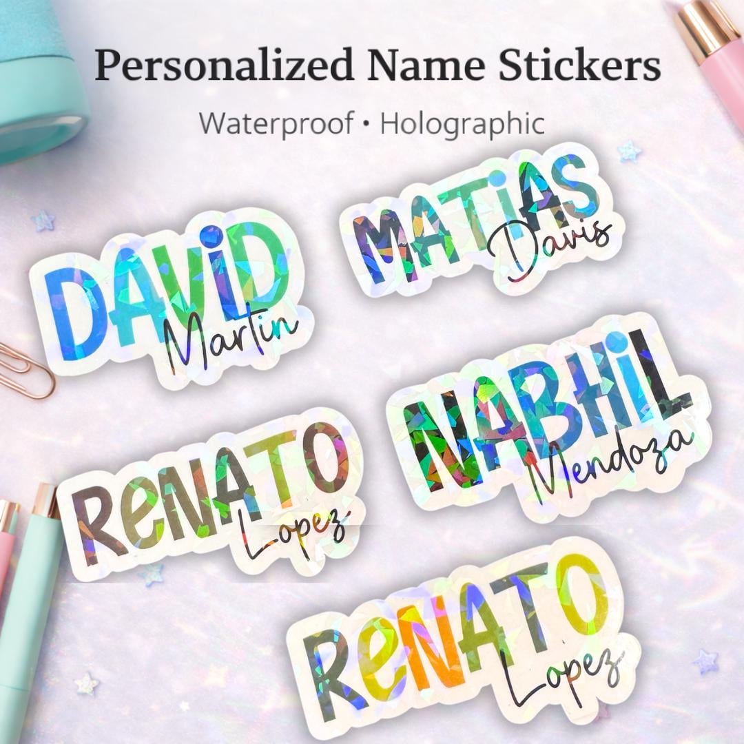 Water Bottle Name Sticker | Personalized Vinyl Decal for Laptop ...