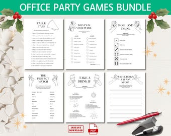 Office Party Games Bundle, Table Talk, Icebreaker (PDF Printable)