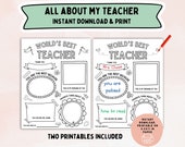 All About My Teacher Printable, Classroom Activity (PDF)