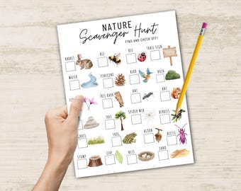 Nature Scavenger Hunt Printable, Outdoor Activity (Digital Download)