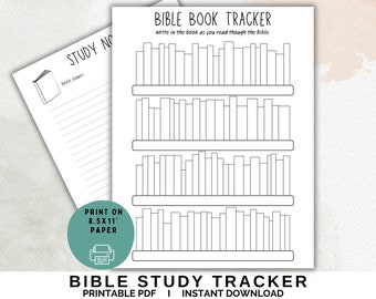 Seguimiento del estudio bíblico imprimible, lista de lectura de los libros de la Biblia (descarga digital)