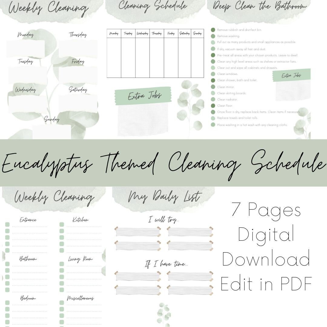 Cleaning Schedule - Etsy
