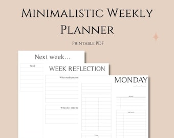 2023 Weekly Dated Printable, Weekly Planner Agenda, Weekly Organizer, Weekly To Do List Work/Life || PDF DOWNLOAD