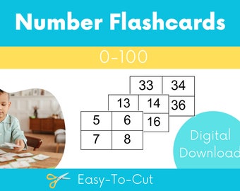 Number Flash Cards 0-100 - Digital Download - Set of 101