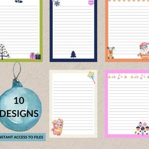 Christmas Stationery | Christmas Letter | Printable Christmas | Letter Writing Paper | Digital Paper | Digital Download | 10 designs, pastel