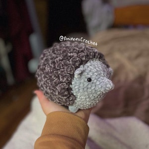 Crochet Hedgehog / Amigurumi / Plushie / Velvet Yarn / Stuffed Animal