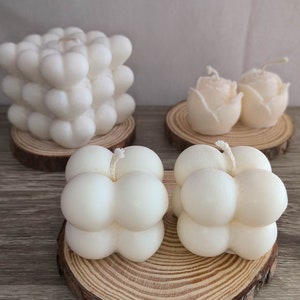 Κεράκια κύβοι, 2 pcs bubble Candle, Soy Wax Candle, Cube Candle, Aesthetic Home Decoration, Mini Bubble candle