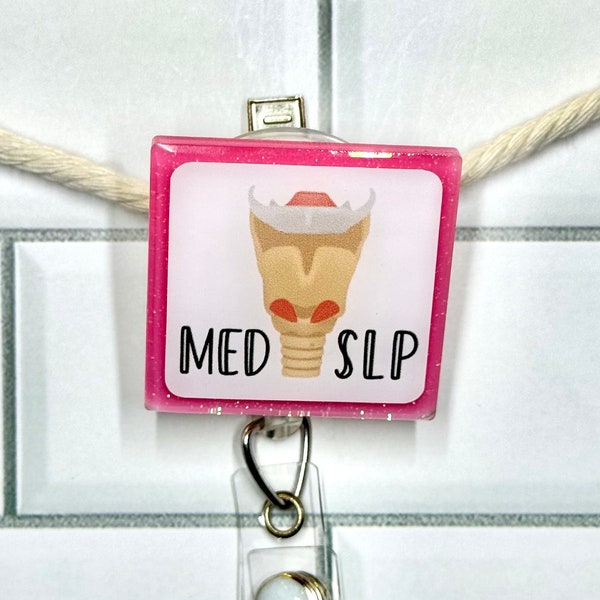 Medical SLP Badge Reel - Dysphagia - Swallowing - Swallow Studies - Larynx - Voice - Rehab- SLP badge - SLP Gift - Speech Language Pathology