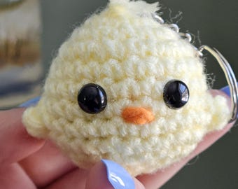Handmade Spring Chick Keychain: Crochet Easter Farm Animal Gift