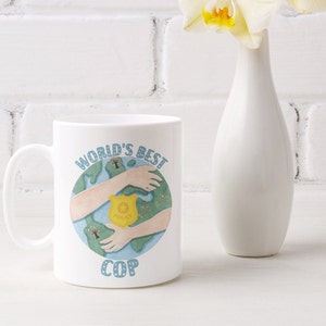 World&#39;s Best Cop, Personalized Police Officer Mug, Custom Cop Mug, Gift For Police Officer,  Police Officer Mug, Police Academy Grad Gift