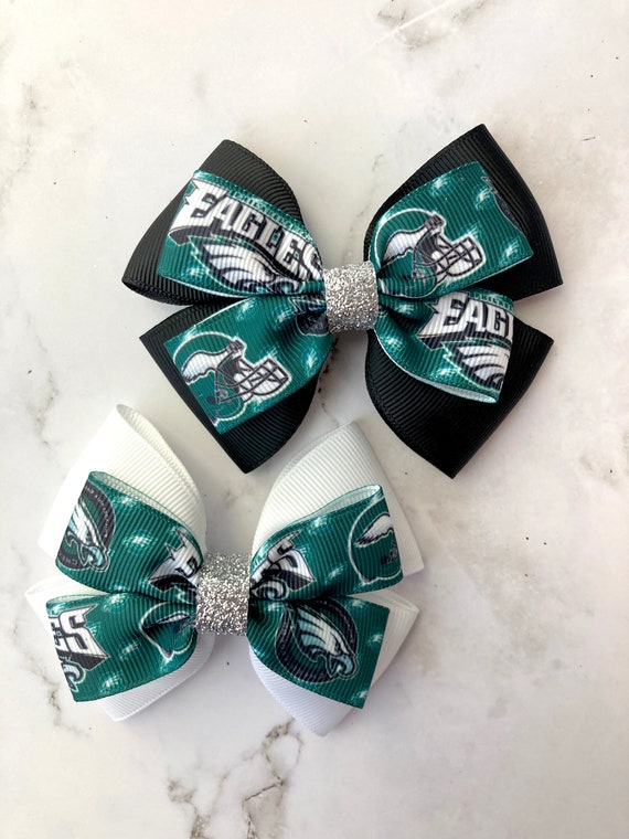 Tommy Hilfiger Silver Hair Band with Green and White Bow Forest Green White Cheer Bow, Solid Two Color Green White  main image 4