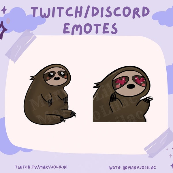 Sloth Discord Emotes - Etsy