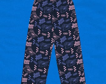 Pantalones unisex de pierna ancha con estampado integral de Duke's Pizza de OSRS / Pantalones cómodos