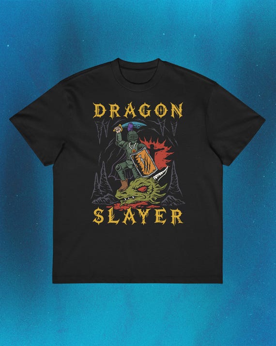 OSRS Dragon Slayer Men's Box Tee | Runescape Oversized T-shirt