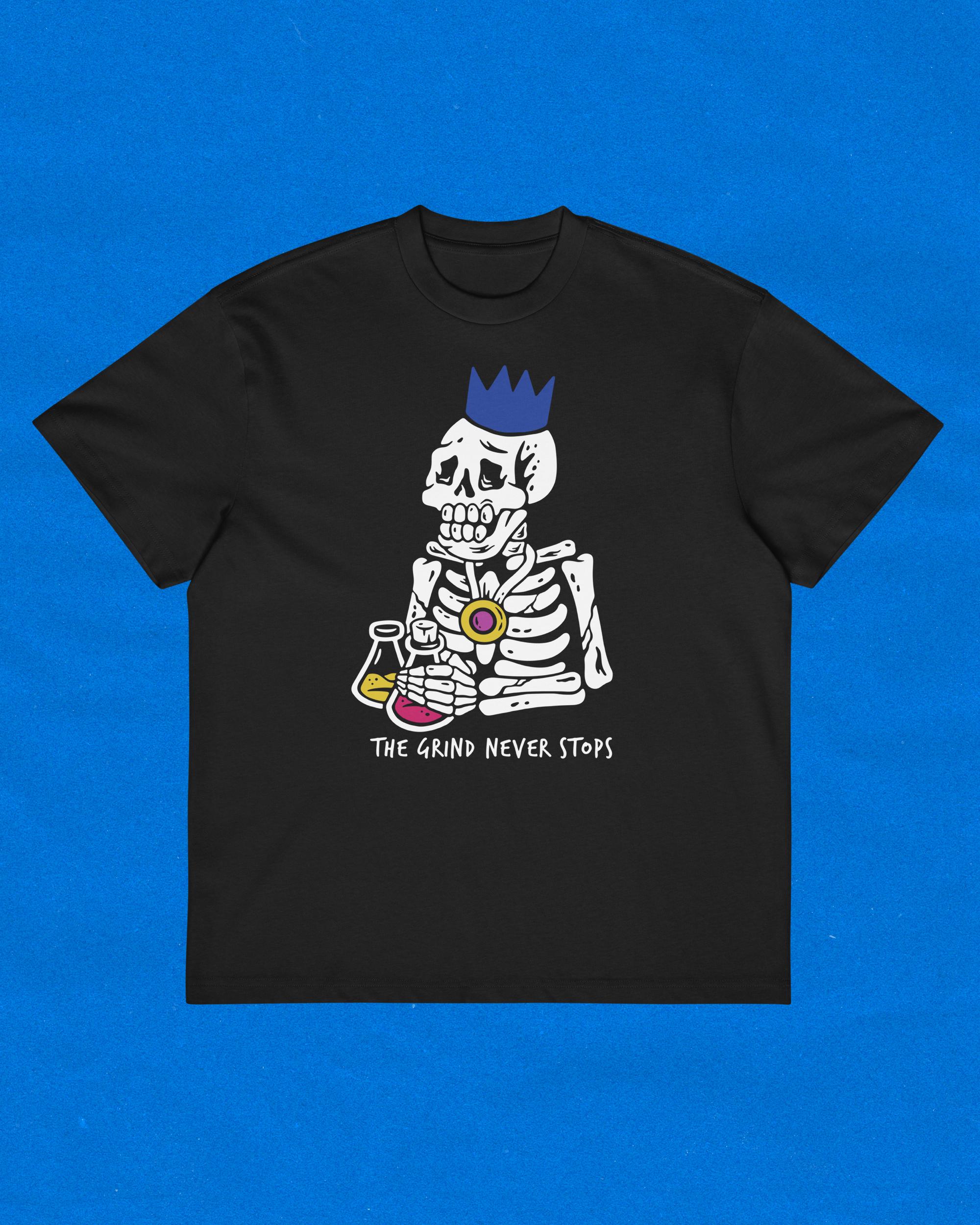 OSRS Grind Never Stops Men's Box Tee | Runescape Oversized T-shirt