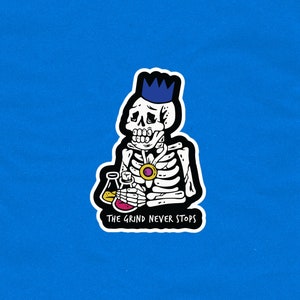 OSRS Grind Never Stops Sticker | RuneScape Sticker | OSRS Sticker | Old School RuneScape | Gaming Sticker