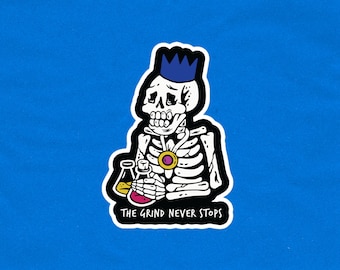 OSRS Grind Never Stops Sticker | RuneScape Sticker | OSRS Sticker | Old School RuneScape | Gaming Sticker