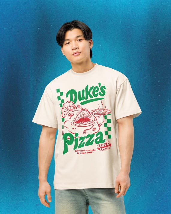 OSRS Duke's Pizza Men's Box Tee | Runescape Oversized T-shirt