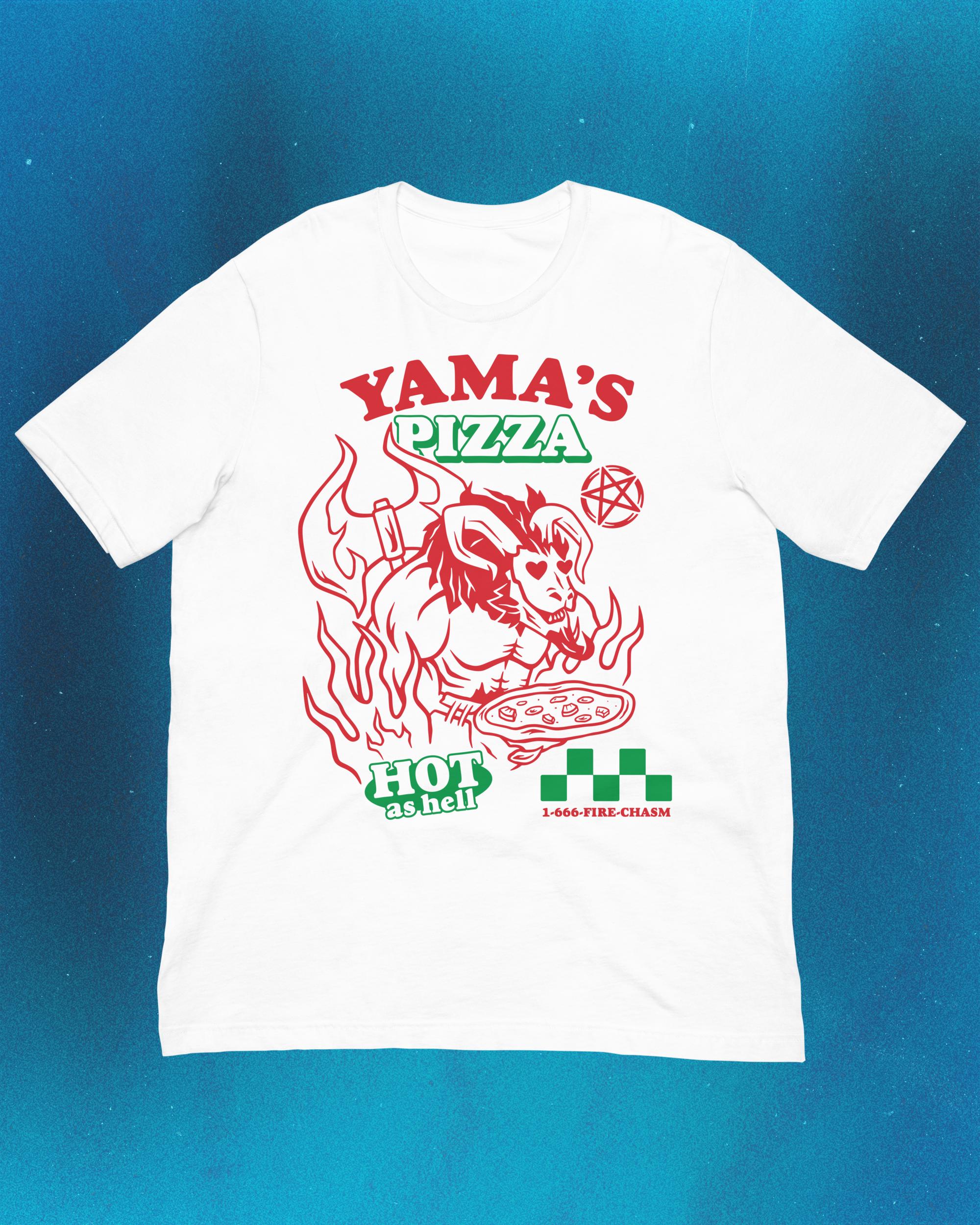 OSRS Yama's Pizza White Unisex T-shirt | Old School Runescape
