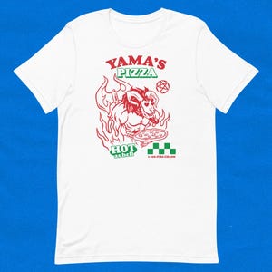 OSRS Yama&#39;s Pizza White Shirt | Unisex T-Shirt | RuneScape T-Shirt | Gaming T-Shirt | Old School Runescape | Gift For Him | Gift For Her