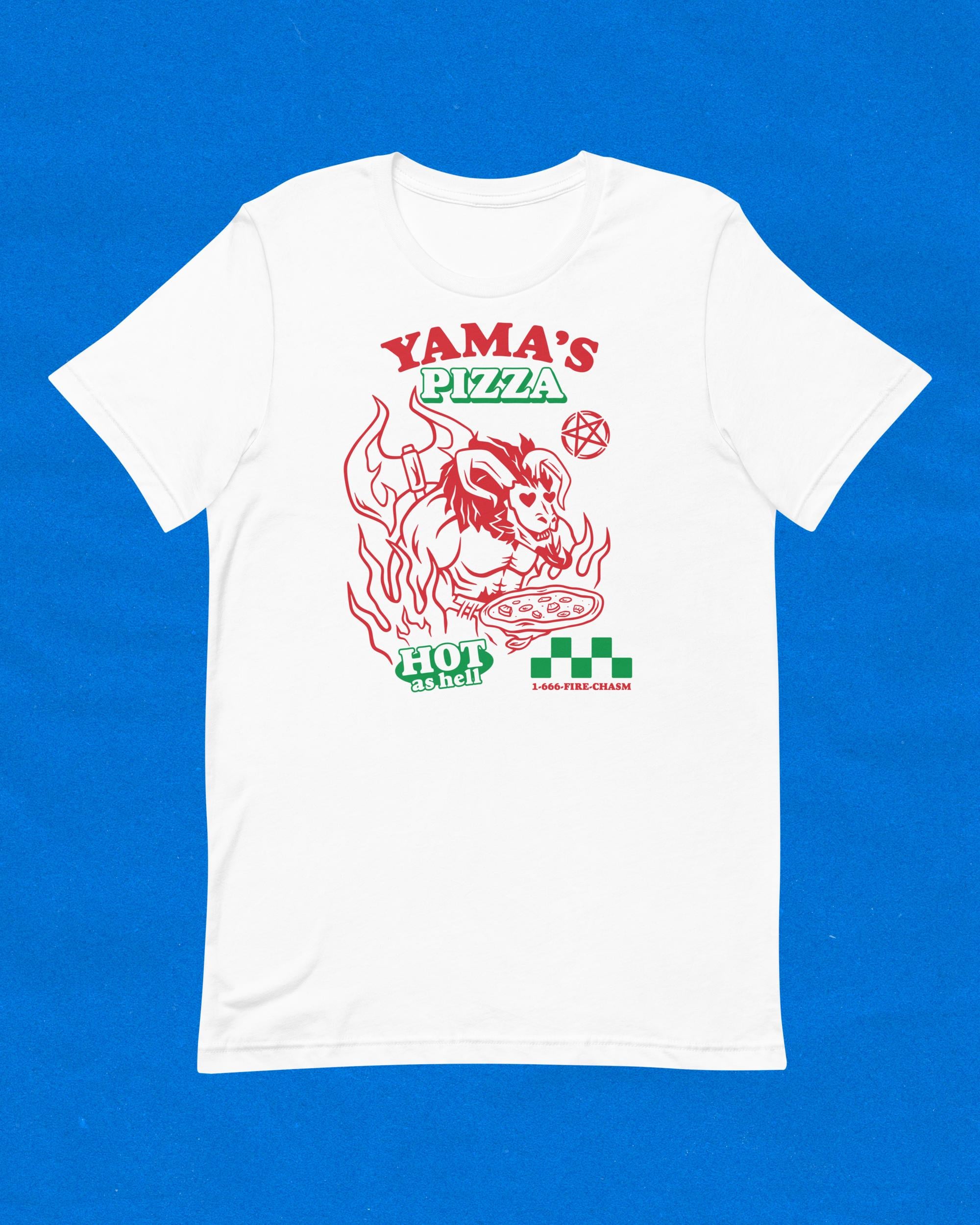 OSRS Yama's Pizza White Unisex T-shirt | Old School Runescape