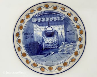 Piatto decorativo antico Royal Delft - 1918 - Porceleyne Fles - Delft Blue